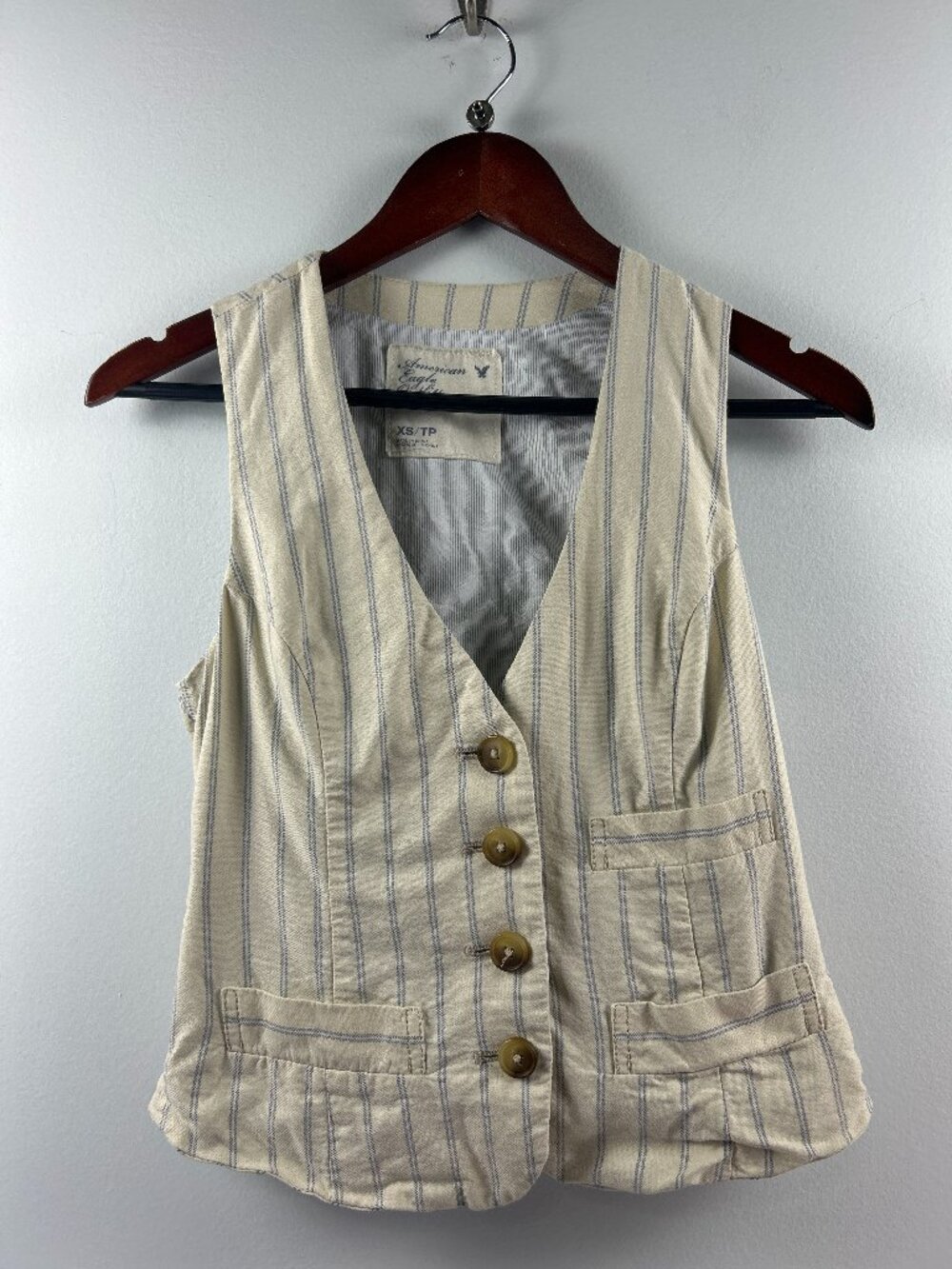 American Eagle Outfitters Striped Sleeveless Utility Vest XS